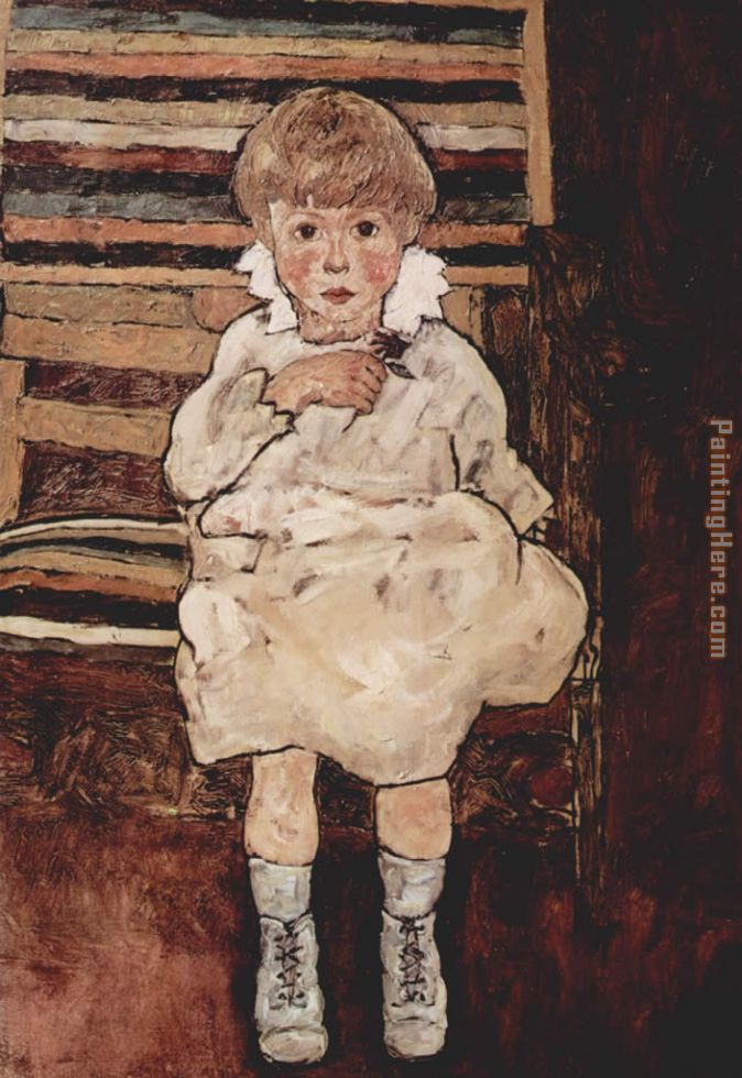 Egon Schiele Sitting child